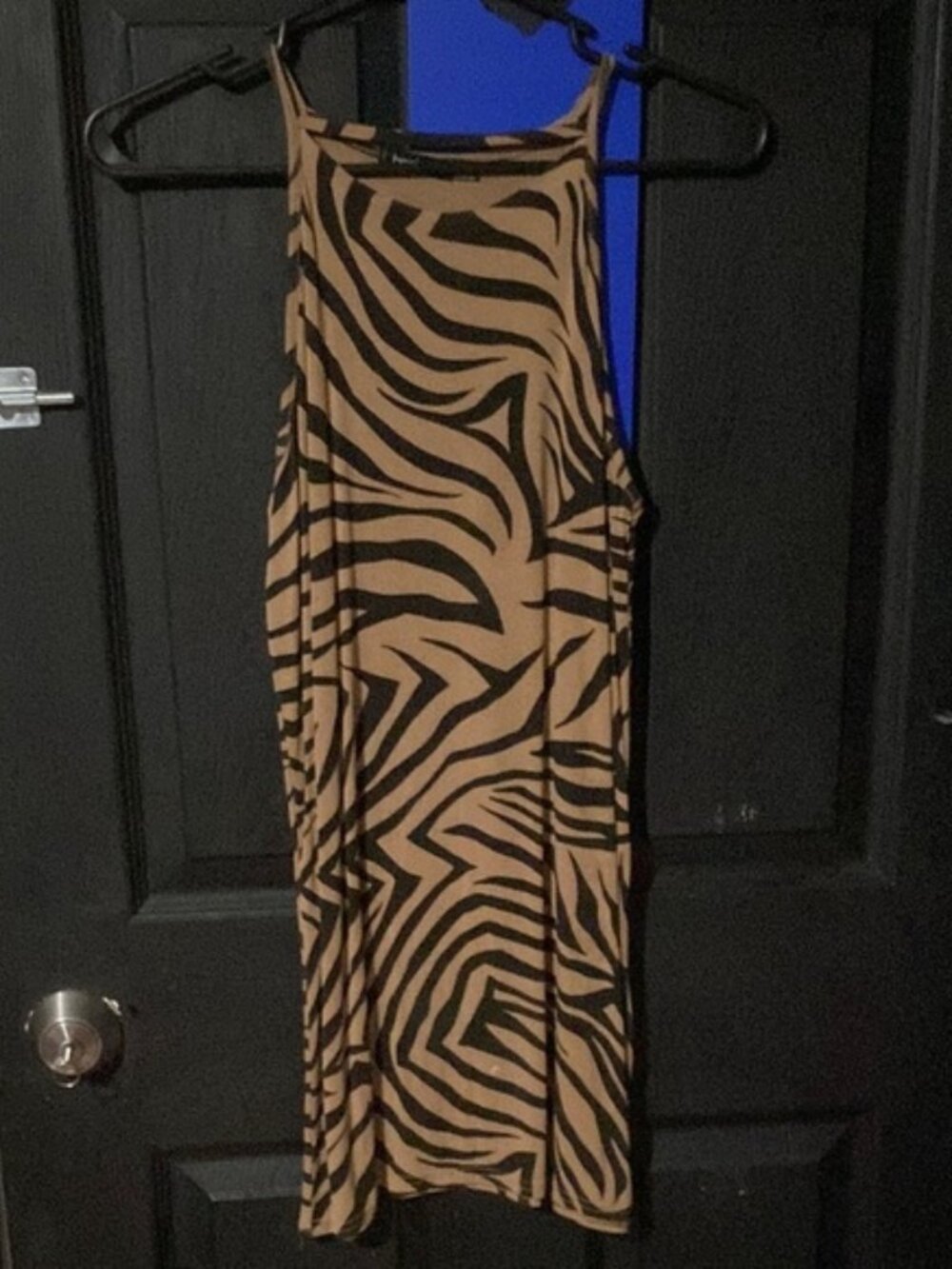 SHEIN Zebra Print Mini Dress in Brown and Black